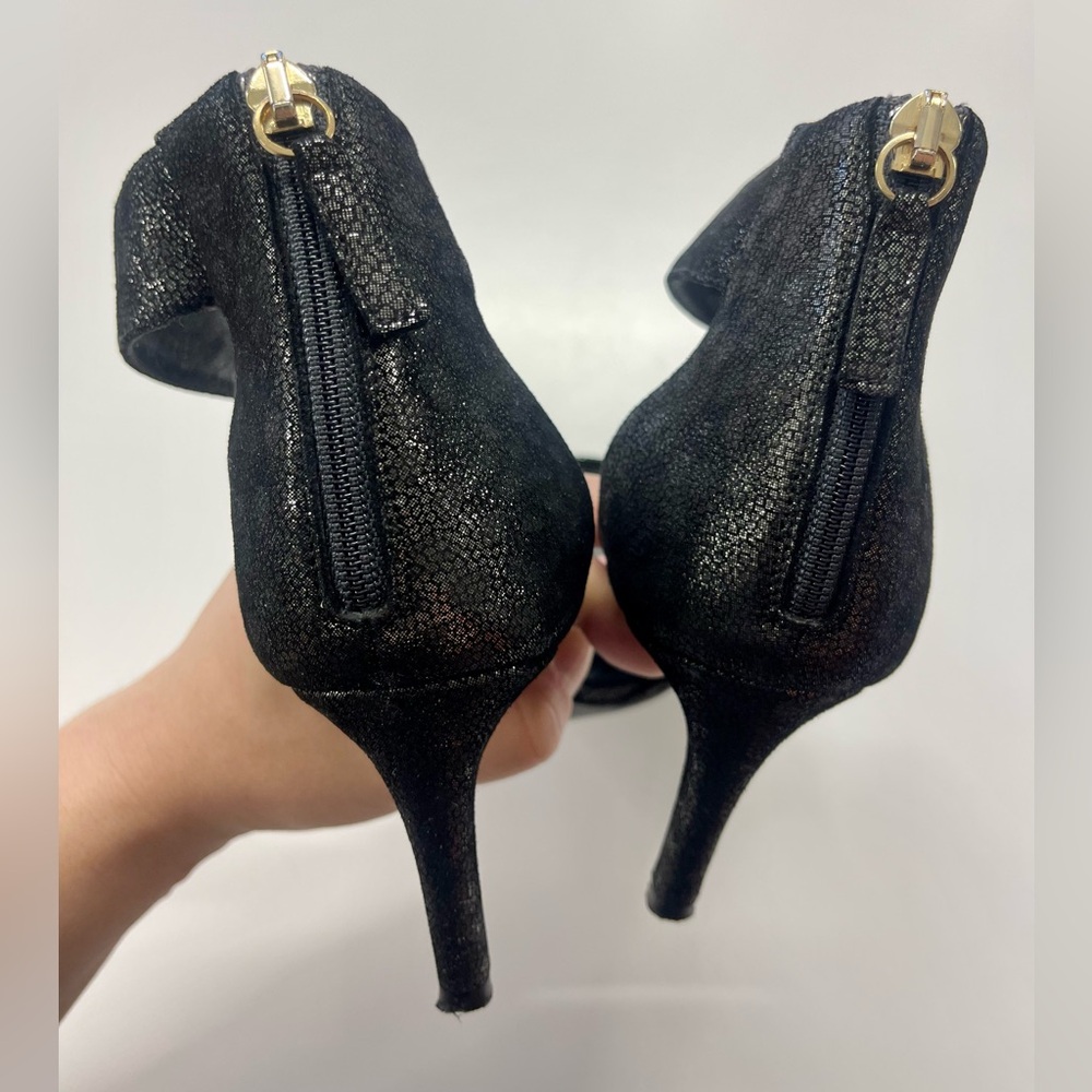 Diane Von Furstenberg Black glittery sparkly heels - Picture 5 of 9